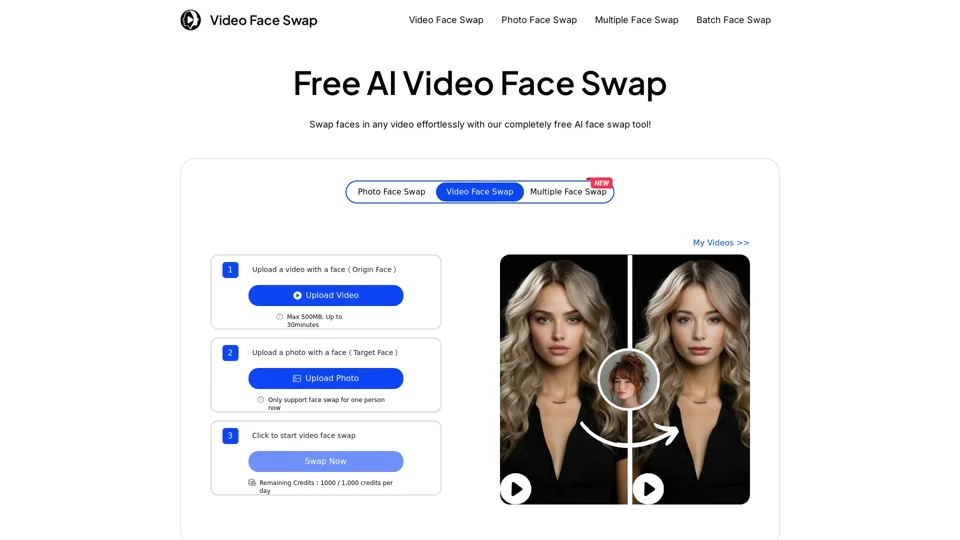 AI Video Face Swap - Free Online Face Swapping Tool