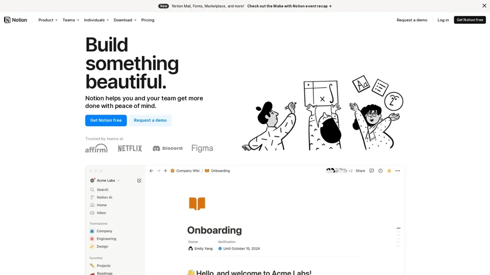 Your connected workspace for wiki, docs & projects | Notion