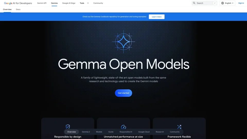 Google AI Gemma open models | Google for Developers  |  Google AI for Developers