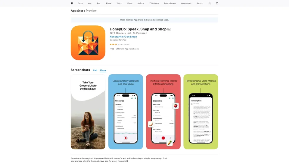 HoneyDo: Speak, Snap and Shop on the App Store