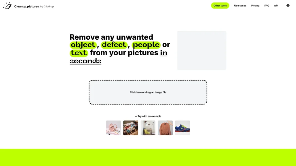 Cleanup.pictures - Remove objects, people, text and defects from any picture for free