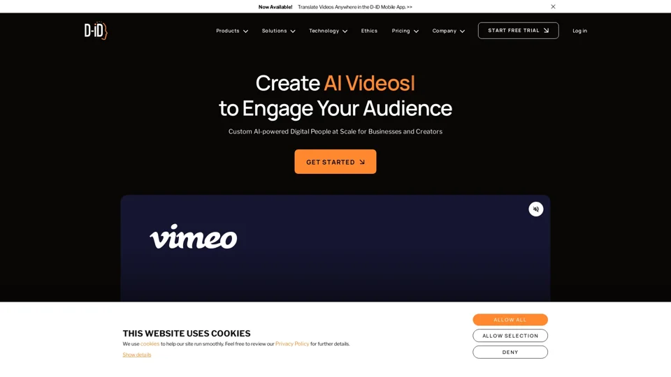 D-ID | The #1 Choice for AI Generated Video Creation Platform