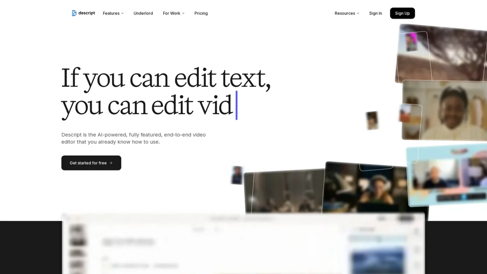 Descript: Edit Videos & Podcasts Like a Doc | AI Video Editor