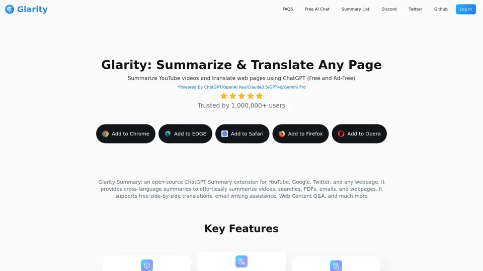 Glarity - Free ChatGPT YouTube Summary/Translate Webpage Extension - Your AI Copilot