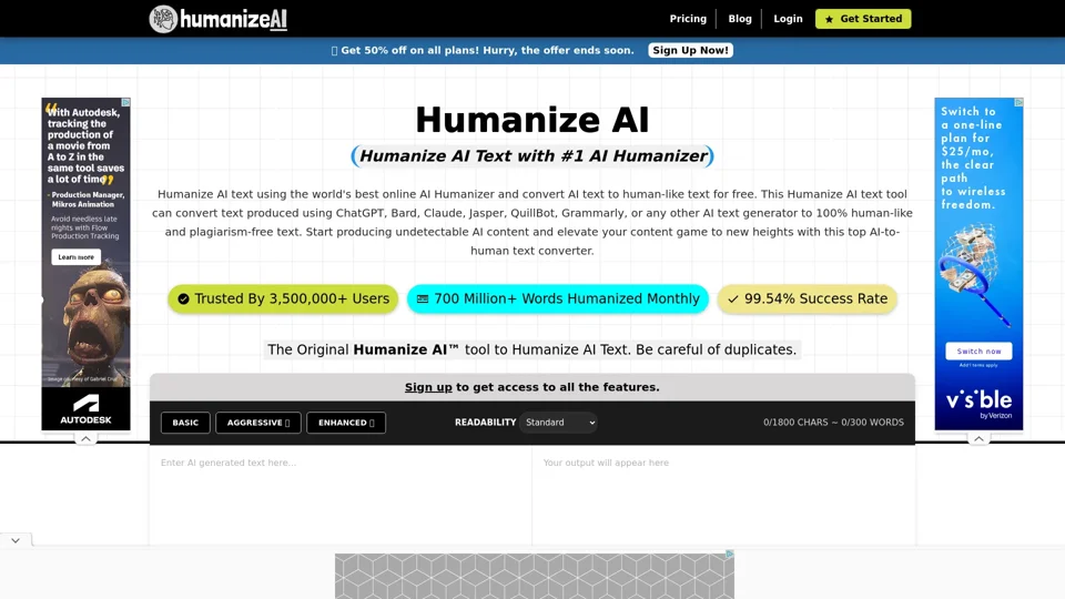 Humanize AI Text - Best AI Humanizer | Free AI-to-Human Text Converter