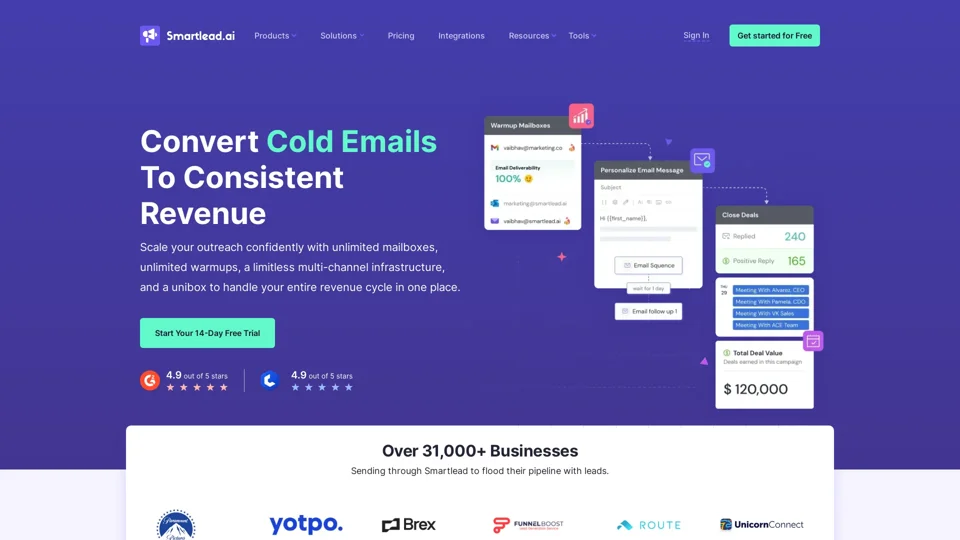 Cold Email Outreach Tool | Unlimited Mailboxes & Warmups