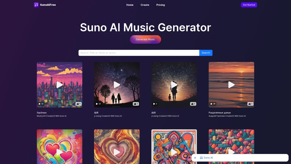 SunoAiFree - Free AI Music Generator By Suno AI