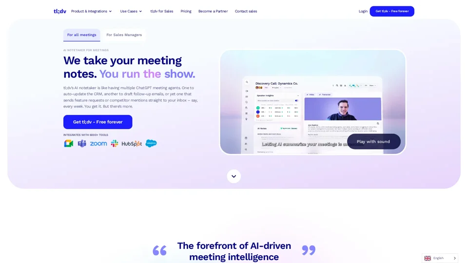 tl;dv.io | AI Notetaker for Zoom, MS Teams & Google Meet