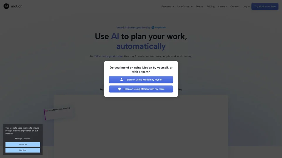 AI Calendar | Meet Motion's AI Calendar Assistant (Try for Free)