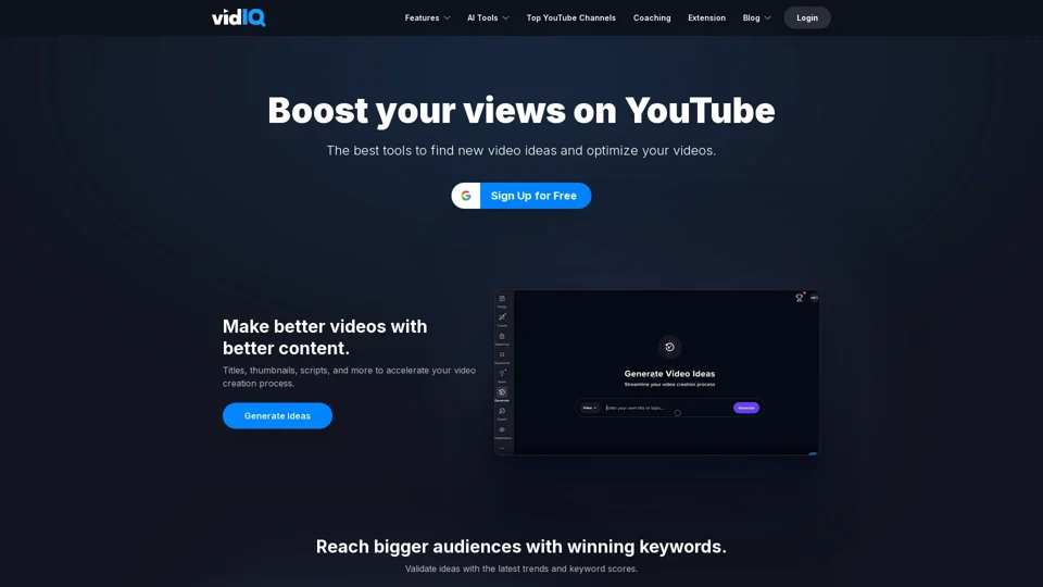 Boost Your Views And Subscribers On YouTube - vidIQ