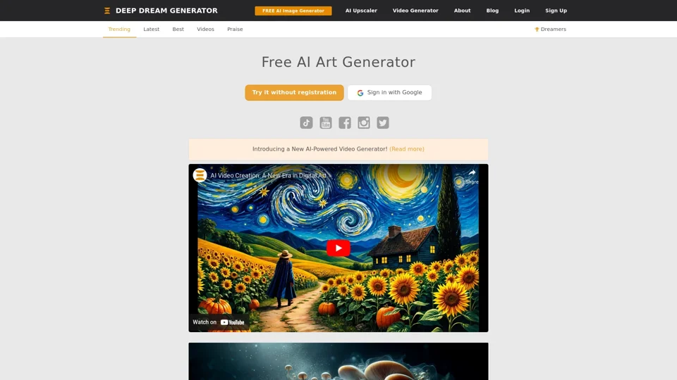 AI Image Generator: AI Picture & Video Maker to Create AI Art Photos Animation | Deep Dream Generator DDG
