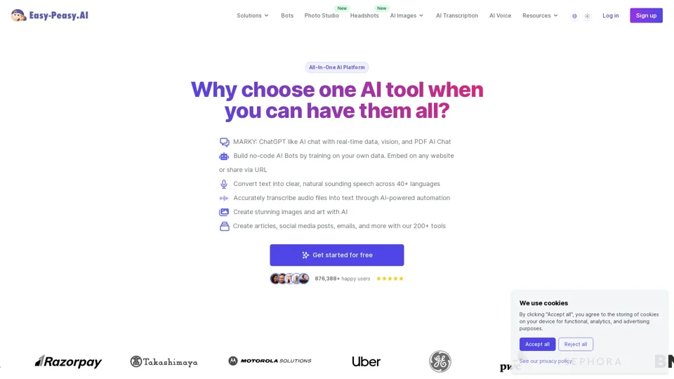 Best AI Writer, Content Generator & Copywriting Assistant | Easy-Peasy.AI