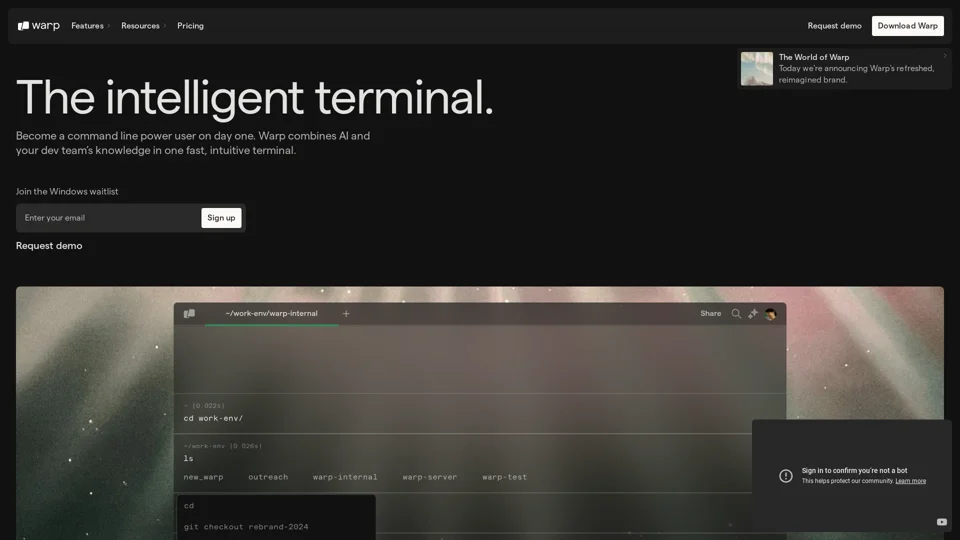 Warp: The intelligent terminal