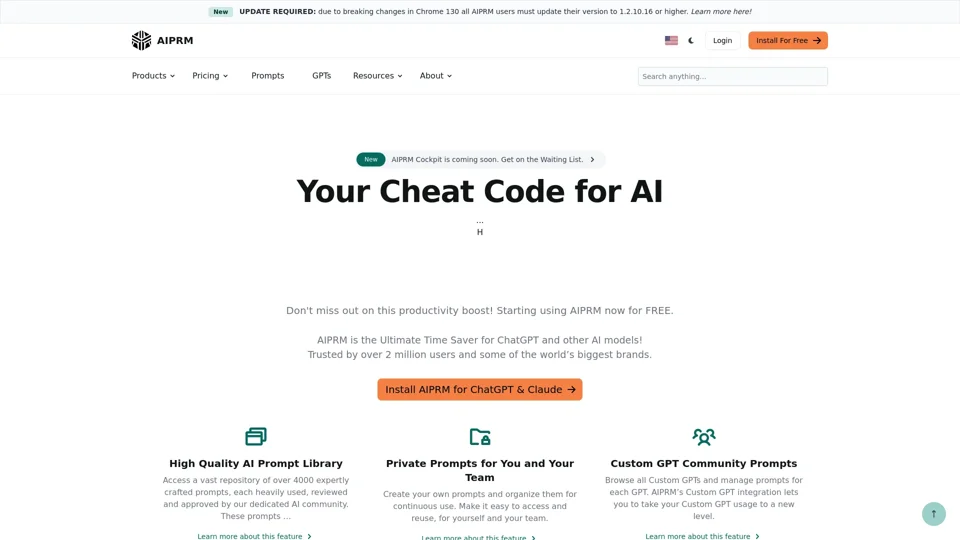 AIPRM: Your Cheat Code for AI like ChatGPT, Claude & Midjourney · AIPRM