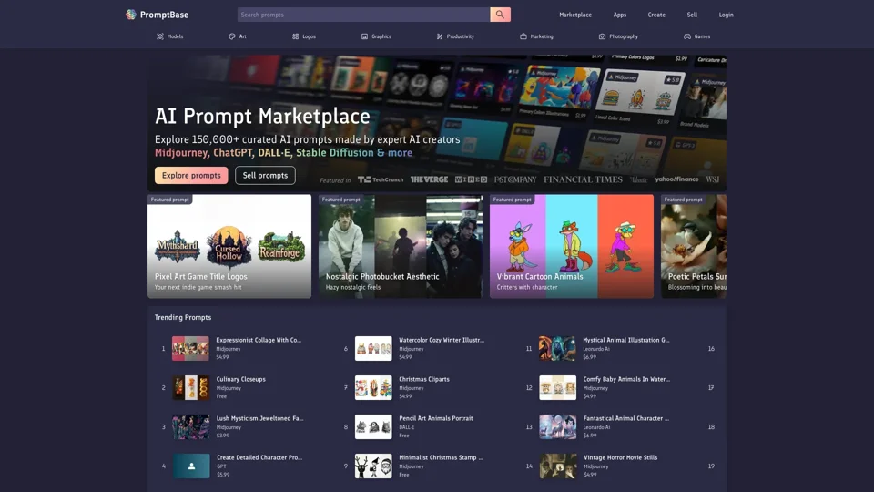 PromptBase | Prompt Marketplace: Midjourney, ChatGPT, DALL·E, Stable Diffusion & more.