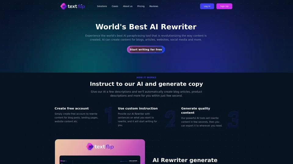 World's Best AI Rewriting Tool ⭐️ TextFlip
