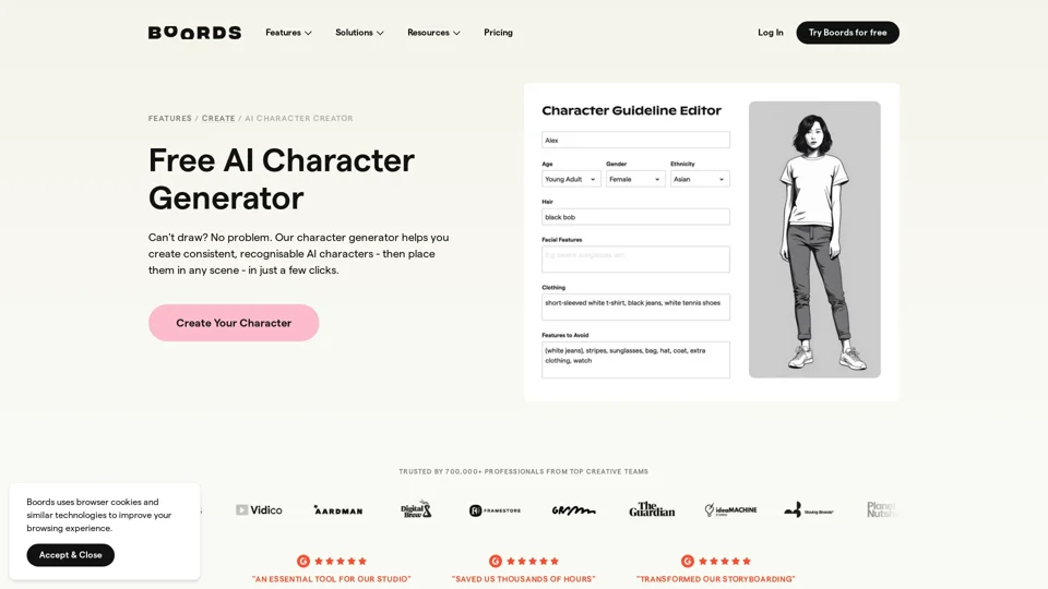 [FREE] AI Character Generator | Boords