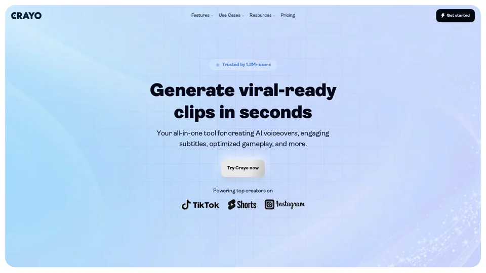 Crayo AI | Viral clips in seconds.