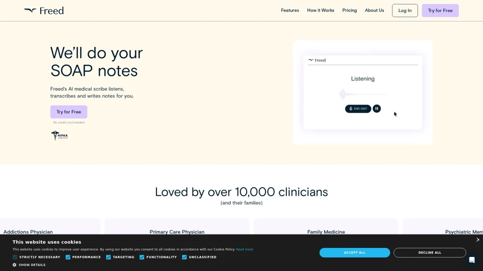 Freed | The AI Medical Scribe for Clinicians
