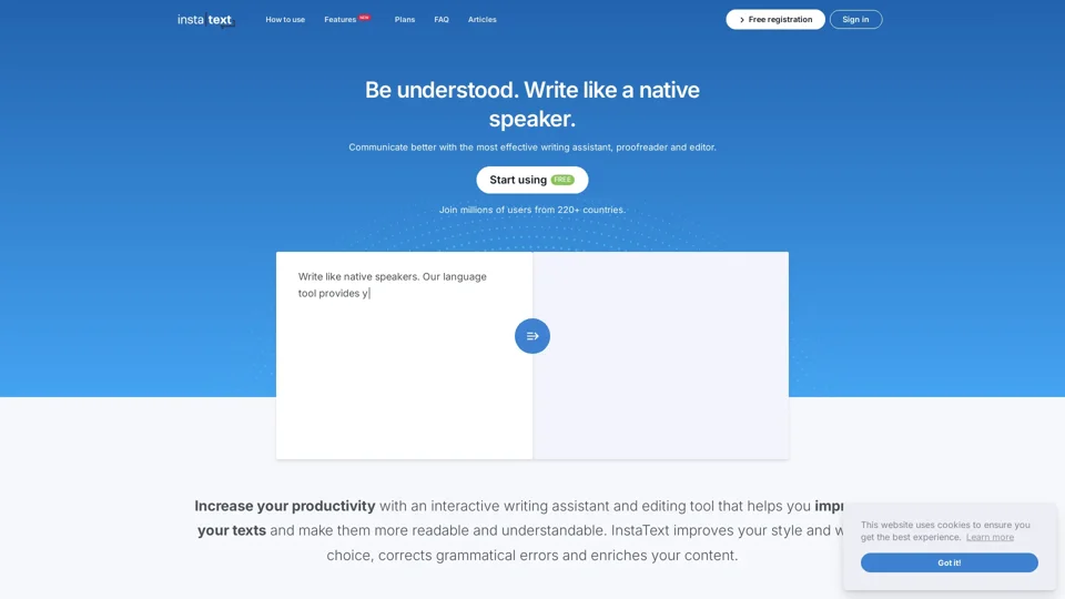 InstaText | Write like a native speaker