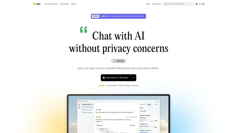 Jan: Open source ChatGPT-alternative that runs 100% offline - Jan