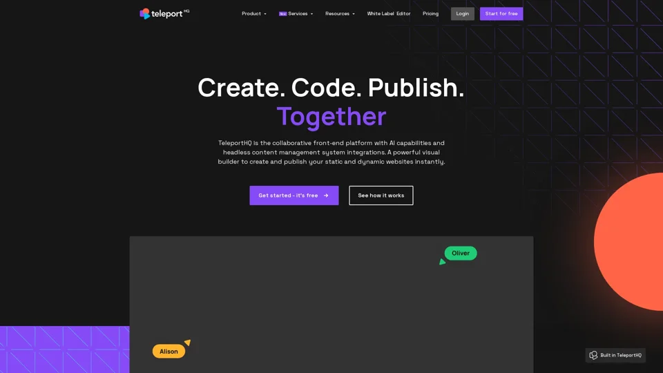 Low-code Front-end Design & Development Platform | TeleportHQ