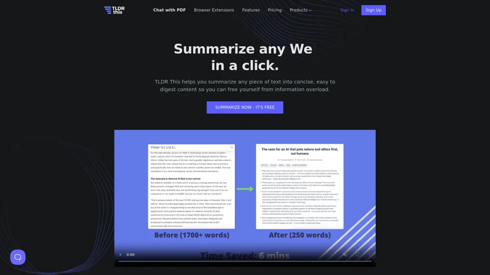TLDR This - Article Summarizer & Online Text Summarizing Tool