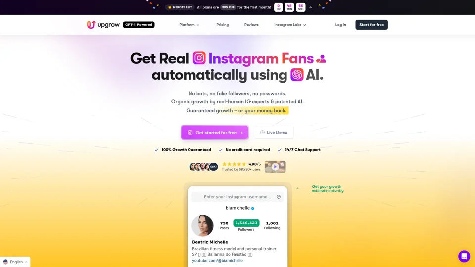 UpGrow: #1 AI-Powered Instagram Growth | Real IG Followers