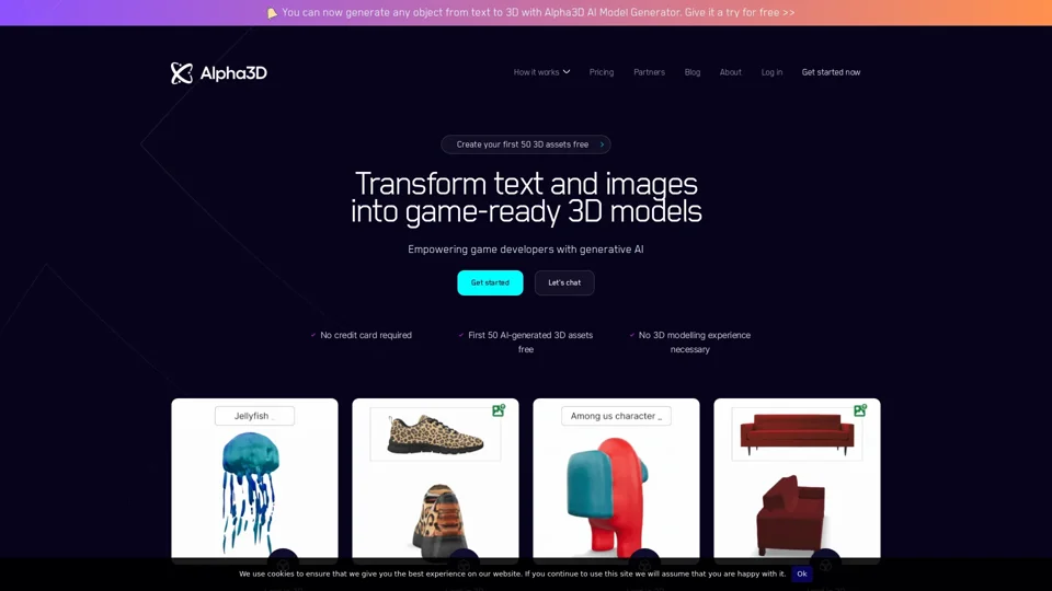 Transform text and 2D images into 3D assets with generative AI for free - Alpha3D