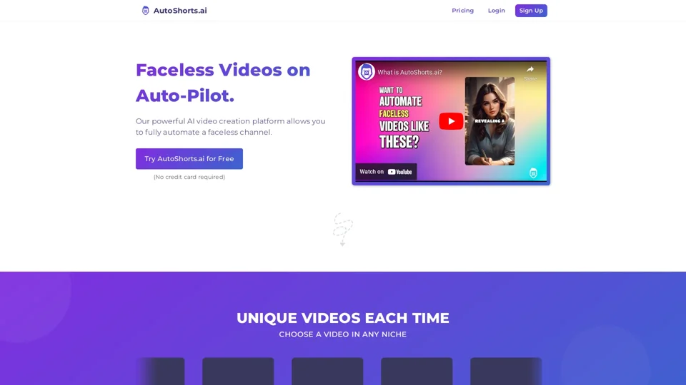 AutoShorts.ai | #1 Faceless Video Generator for TikTok & YouTube