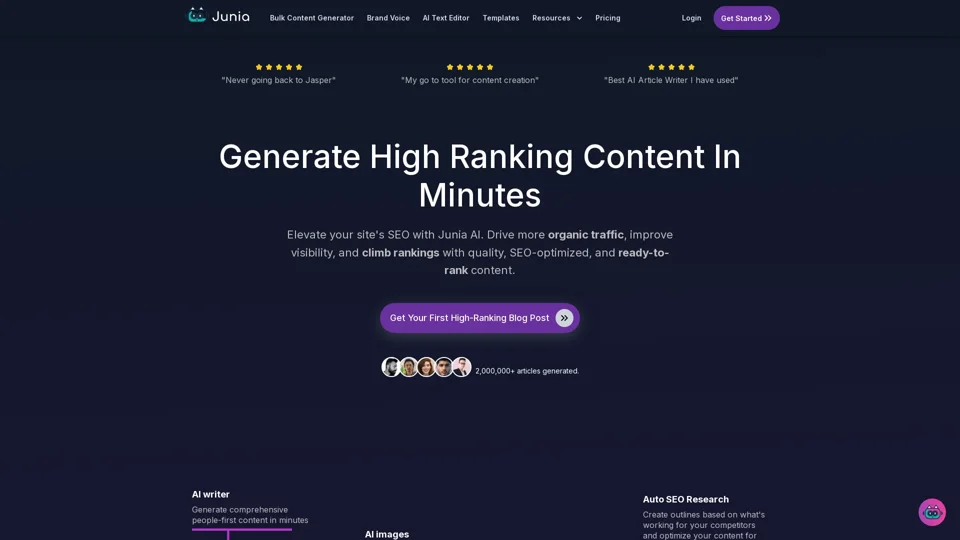 Junia AI - #1 AI Writer for SEO & Content Generation