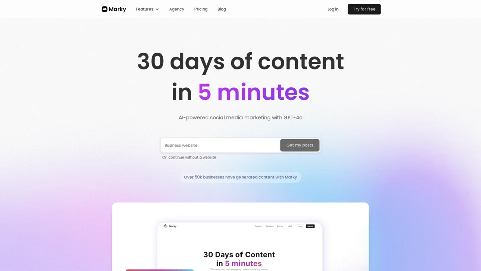 Marky - Powerful AI Social Media Marketing