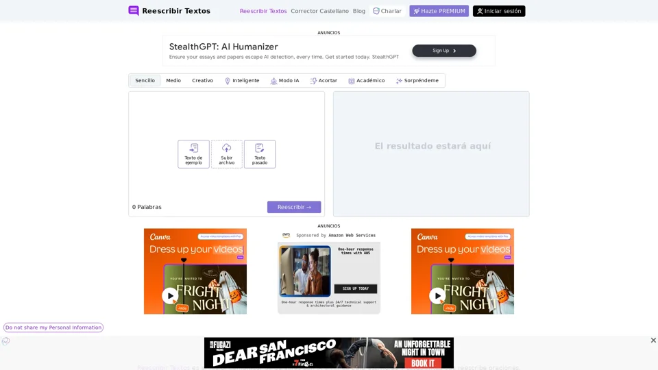 Reescribir Textos - Cambiador de Palabras