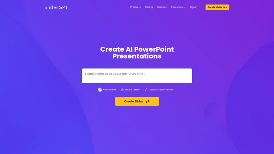 SlidesGPT AI PowerPoint Generator Powered by ChatGPT API