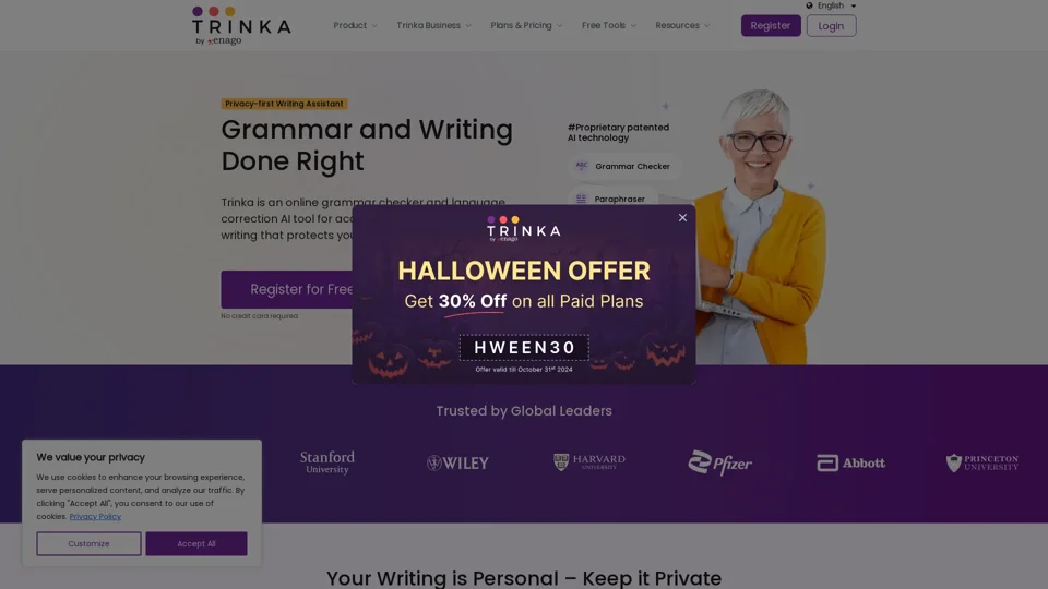 Trinka: AI Writing and Grammar Checker Tool
