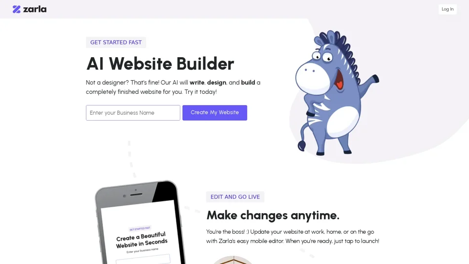 Zarla AI Website Builder - Create Your Website 100x Faster