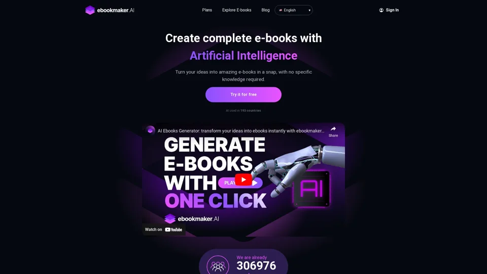 Ebookmaker | Create your personalized E-books with the help of Artificial Intelligence