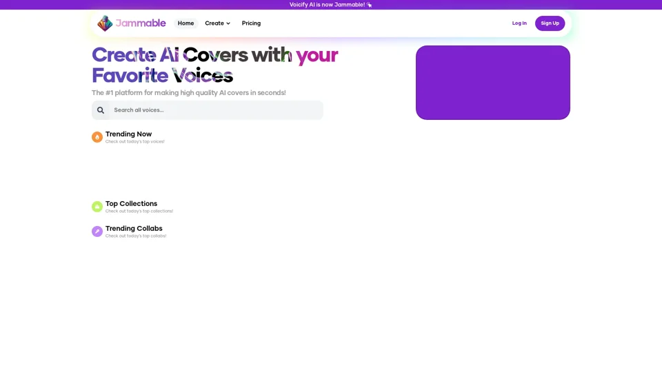 Jammable | Create AI Covers with your Favorite Voices!