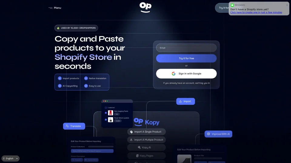 Kopy - Copy products for Shopify Stores