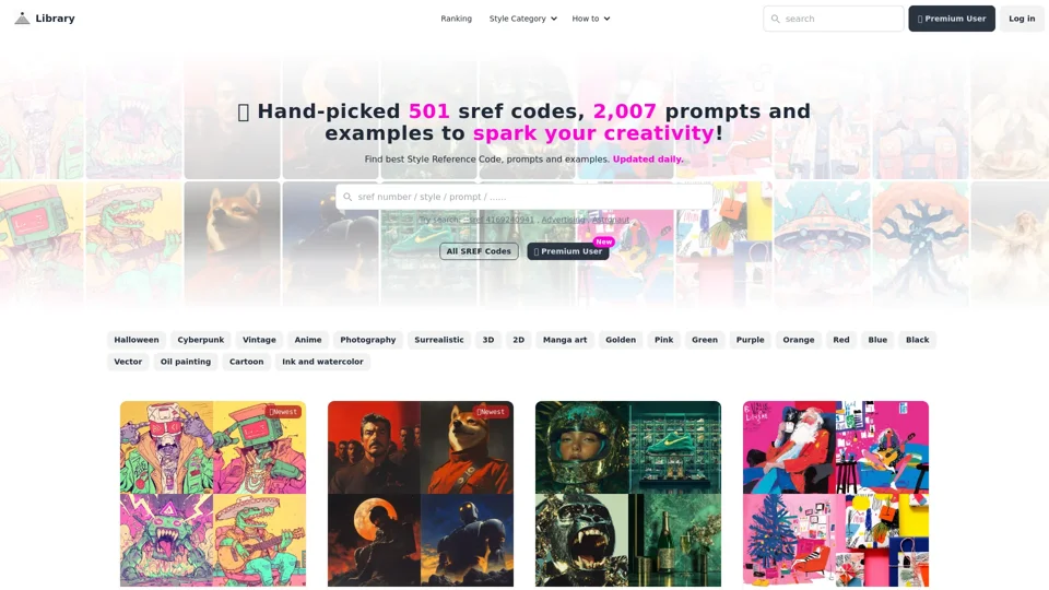 Midjourney SREF Codes, Prompts Library and Examples