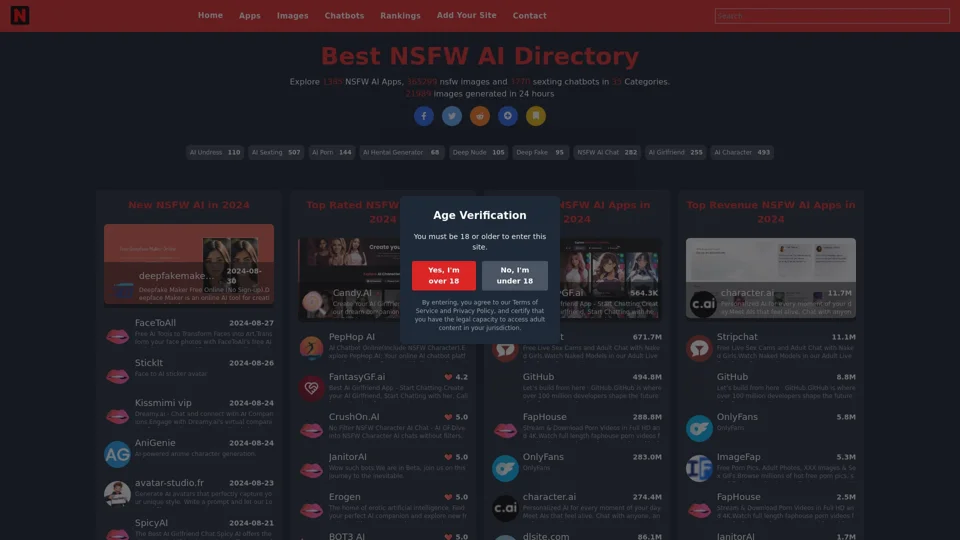 Best NSFW AI Directory In 2024| AI Sexting, AI XXX, AI 19, AI Image - NSFW AIs