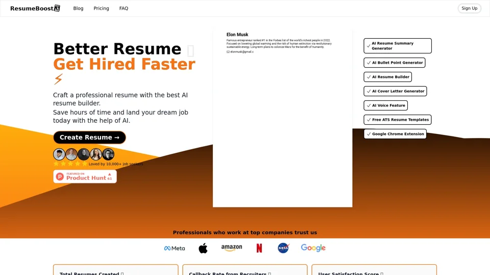 ResumeBoostAI: Free AI Resume Builder