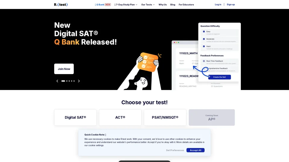 AI-Powered SAT® & ACT® Practice Test Online: Get Result in 40 Minutes - R.test
