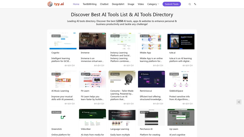 Discover Best AI Tools List & AI Tools Directory with tyy.ai