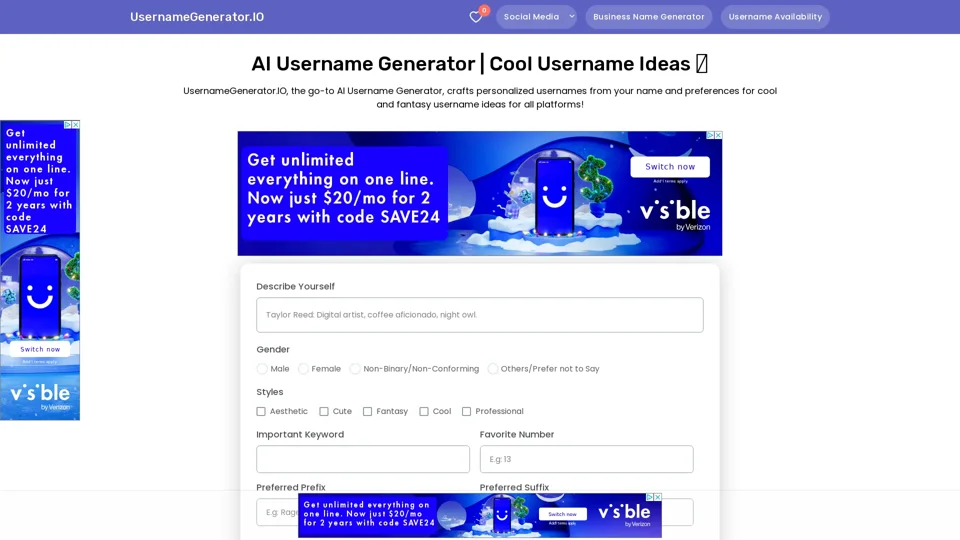 AI Username Generator | Cool Username Ideas ✨