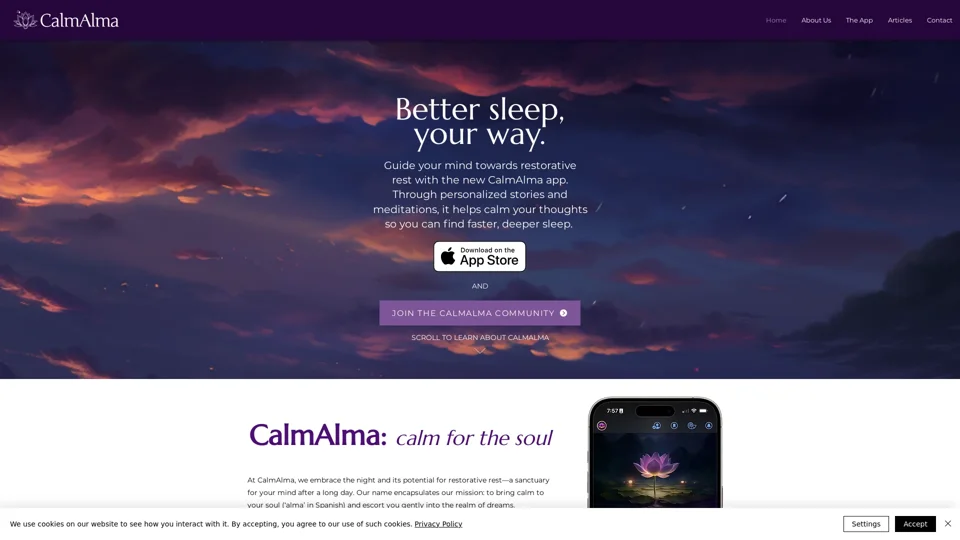 CalmAlma | Personalized stories for sleep using artificial intelligence