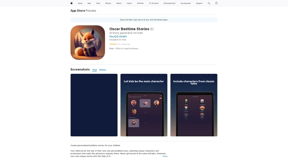 Oscar Bedtime Stories on the App Store