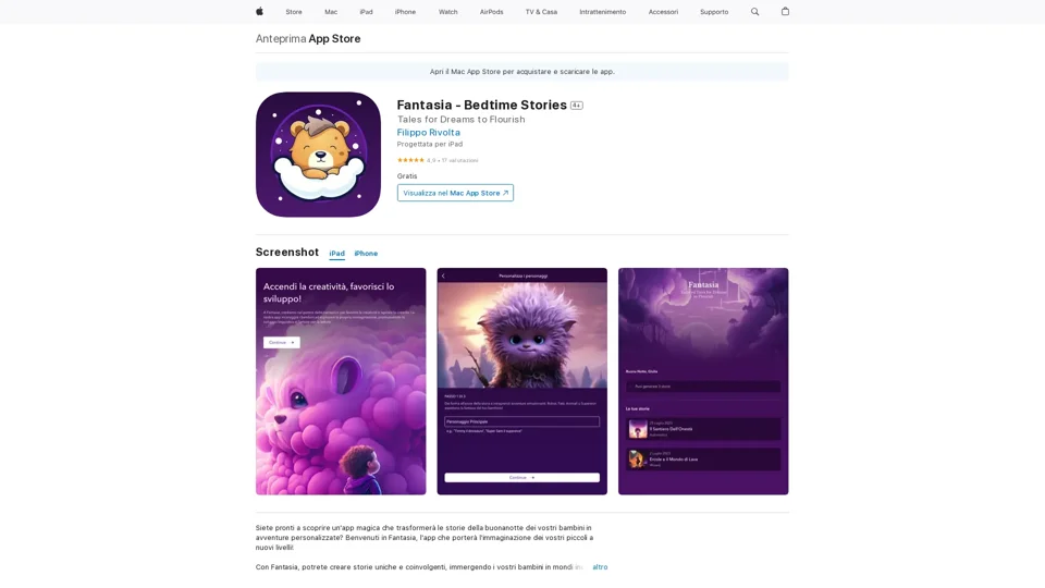 Fantasia - Bedtime Stories su App Store