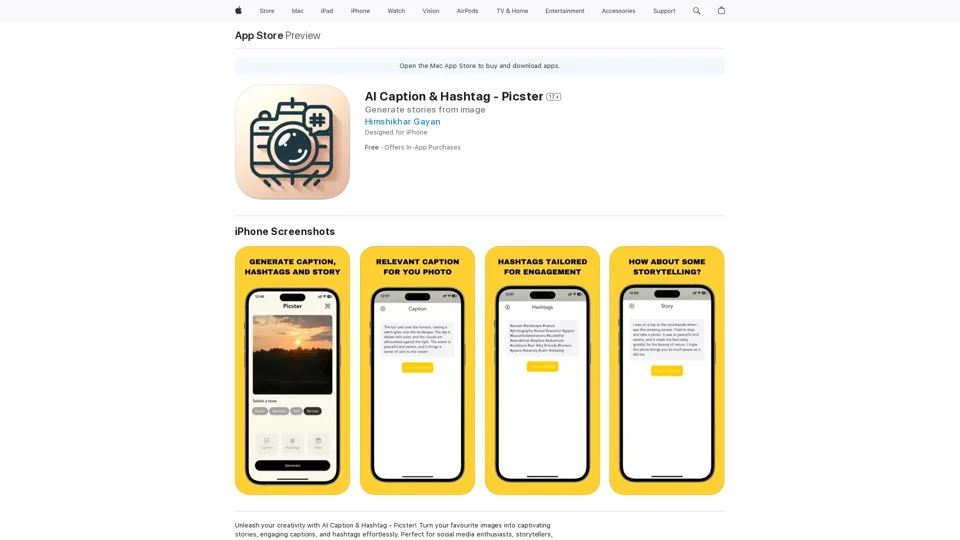 AI Caption & Hashtag - Picster on the App Store