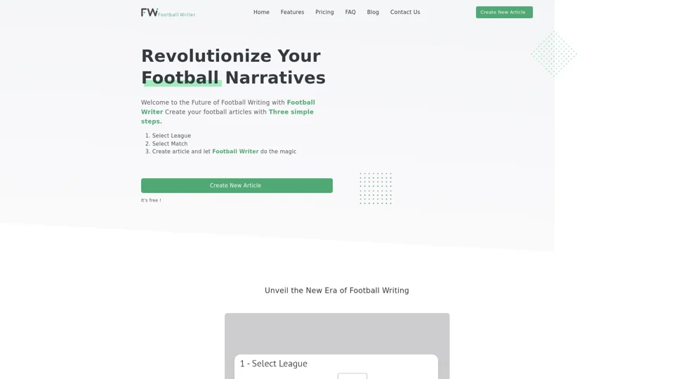 Football Writer | Revolutionize Your Football Narratives
